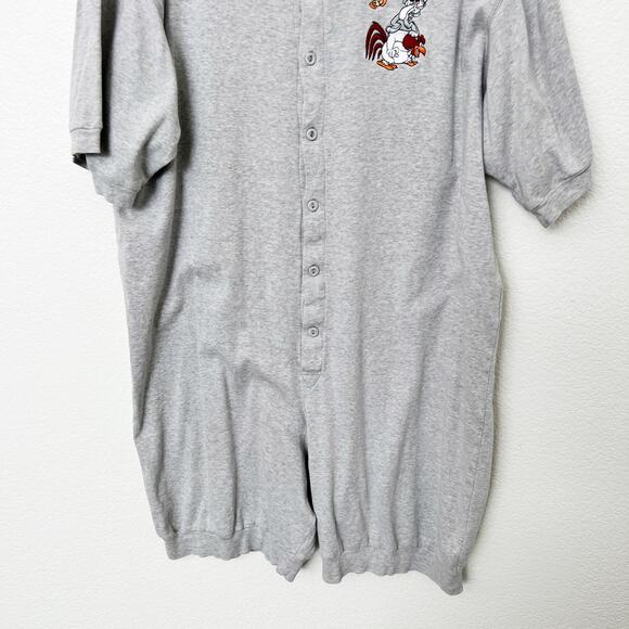 [Vintage] 90s Warner Brothers Sz S/M Gray Looney Tunes Bugs Bunny Sleep Onesie - Picture 7 of 11